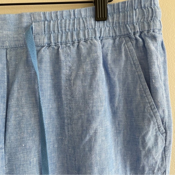 Talbots Women's 100% Linen Drawstring Pull On Pants Blue Size Large - Picture 8 of 14
